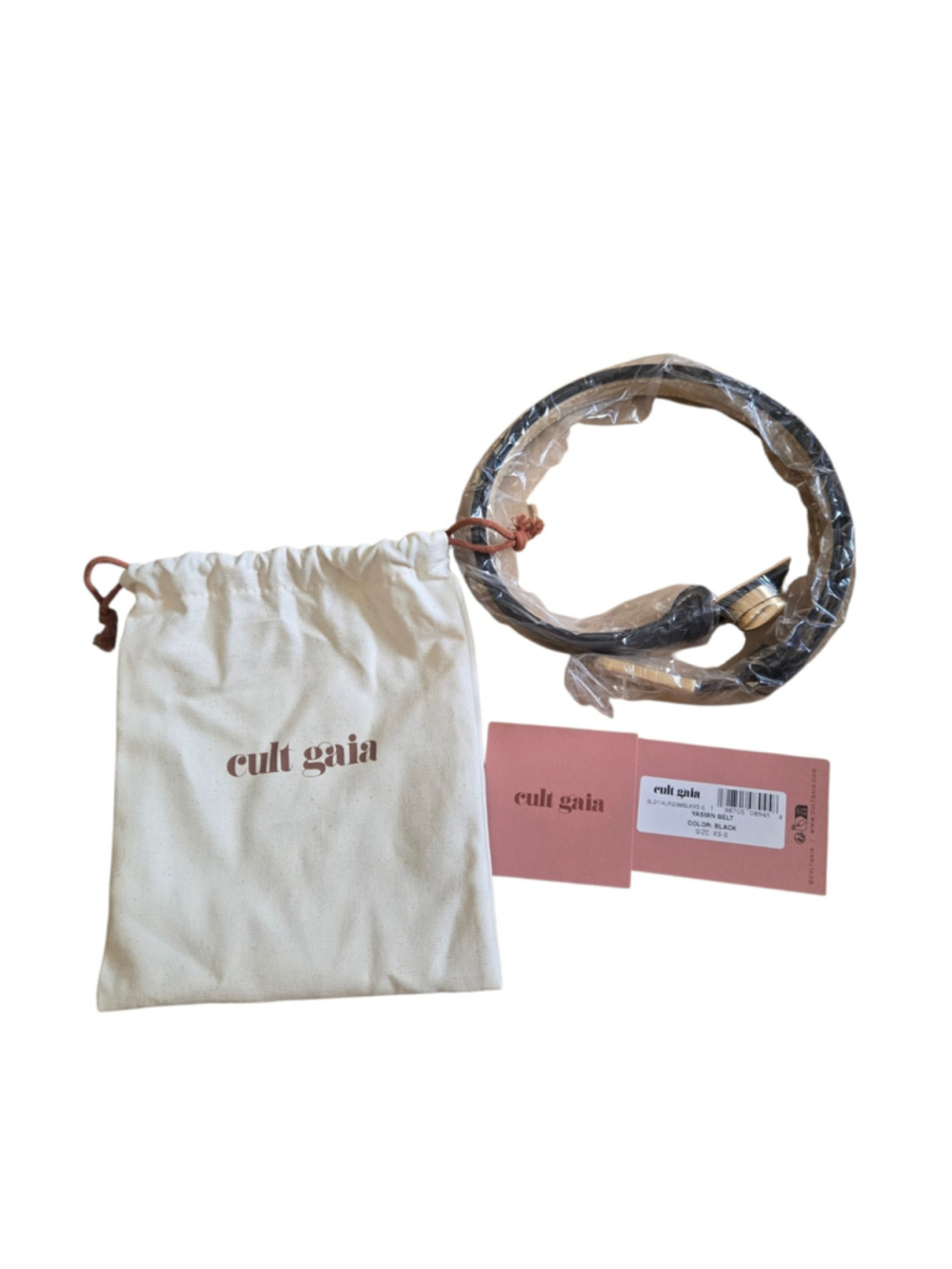 Women's Cult Gaia Yasmin Belt, Black and Gold size xs/small
